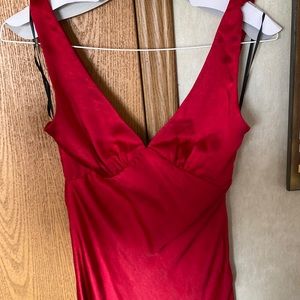 Hello Molly Red Silk MIDI Dress